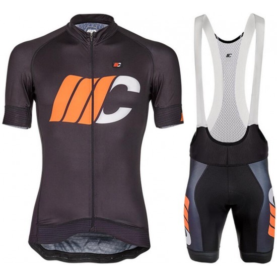 Cipollini Prestige Schwarz oranje Fahrradbekleidung Radtrikot Satz Kurzarm+Kurz Trägerhose A42UV