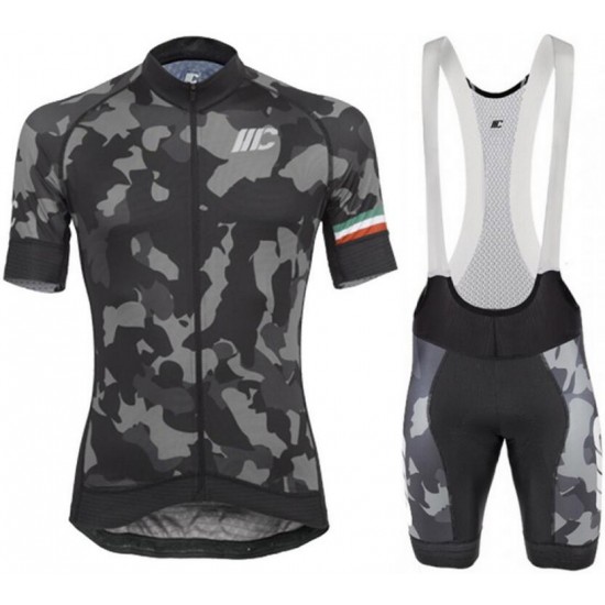 Cipollini Camouflage-Black green Fahrradbekleidung Radtrikot Satz Kurzarm+Kurz Trägerhose 8BAXW