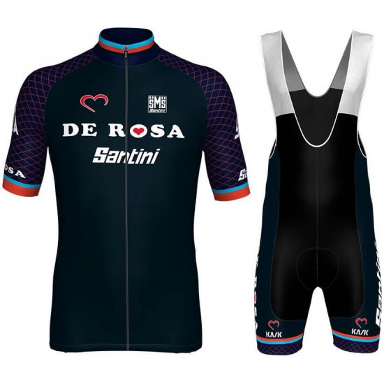 TEAM DE ROSA SANTINI 2018 Fahrradbekleidung Radtrikot Satz Kurzarm+Kurz Trägerhose CBBUI