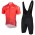 2018 Dubai Tour Rot Fahrradbekleidung Radtrikot Satz Kurzarm+Kurz Trägerhose FF5HD