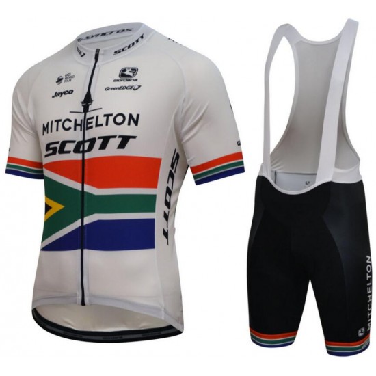 Mitchelton Scott 2018-South Africa champion Fahrradbekleidung Radtrikot Satz Kurzarm+Kurz Trägerhose RYP8O