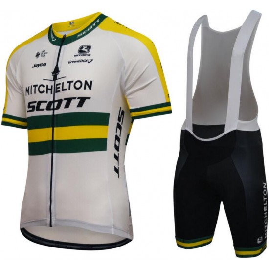 Mitchelton Scott 2018-Australian Champion Fahrradbekleidung Radtrikot Satz Kurzarm+Kurz Trägerhose ECTI9