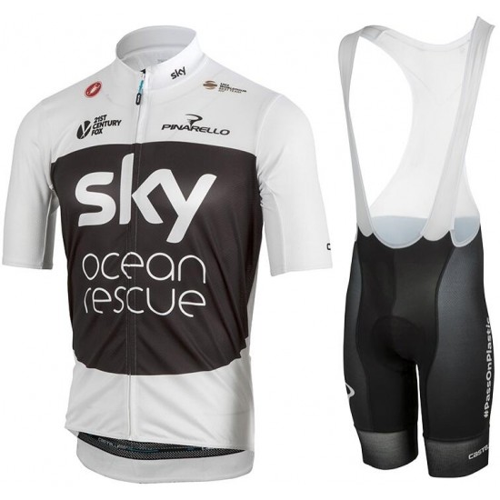 TEAM SKY Tour de France 2018 Fahrradbekleidung Radtrikot Satz Kurzarm+Kurz Trägerhose XDL9C