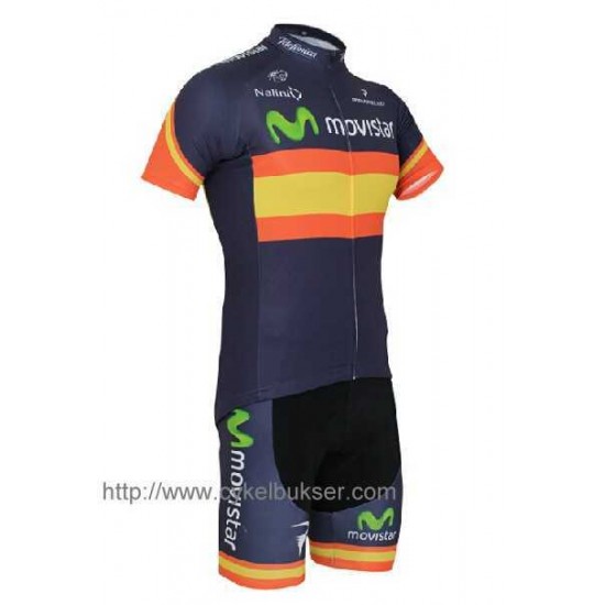 Movistar Teams Spagna Radbekleidung Radtrikot Kurzarm und Fahrradhosen Kurz 11DHE