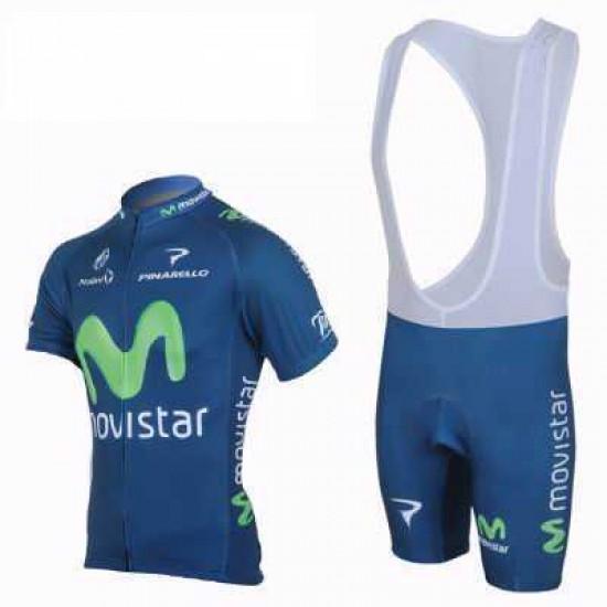 2013 Movistar Teams Fahrradbekleidung Radteamtrikot Kurzarm+Kurz Radhose Kaufen blau SV1XF
