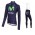 2016 Movistar Fahrradbekleidung Radtrikot Langarm+Lang Trägerhose vliezen blau 13JJ2