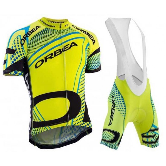 2015 Orbea fluo gelb blau Fahrradbekleidung Radteamtrikot Kurzarm+Kurz Radhose Kaufen EYC5E