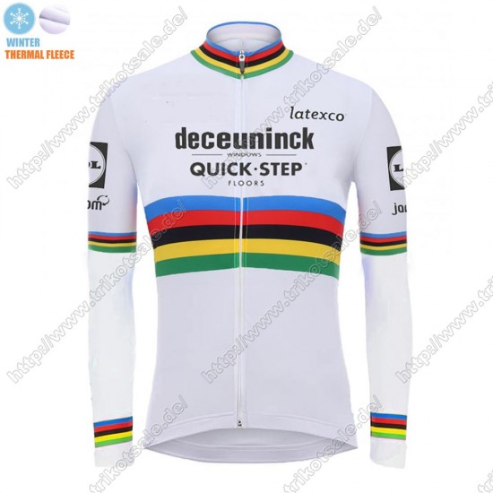 Winter Thermal Fleece Deceuninck quick step 2021 UCI World Champion Fahrradbekleidung Radtrikot Langarm VKLZE