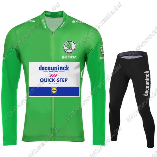 Deceuninck quick step 2021 Tour De France Fahrradbekleidung Radtrikot Langarm+Lang Trägerhose XGYCT