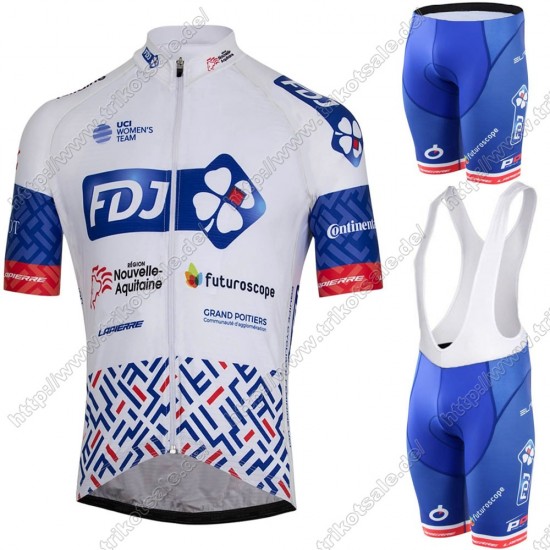 FDJ 2021 Fahrradbekleidung Radteamtrikot Kurzarm+Kurz Radhose Kaufen PXZWO