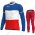 France FDJ 2021 Fahrradbekleidung Radtrikot Langarm+Lang Trägerhose GGWTL