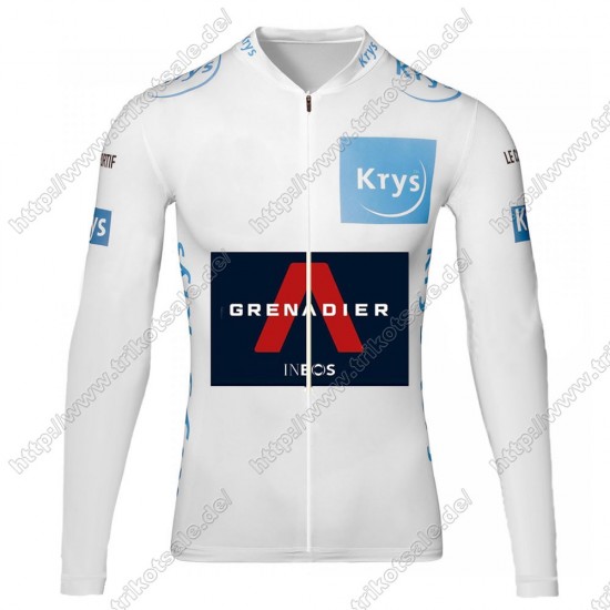 Team INEOS Grenadier Tour De France 2021 Herren Fahrradbekleidung Radtrikot Langarm+Lang Trägerhose White OZJYA