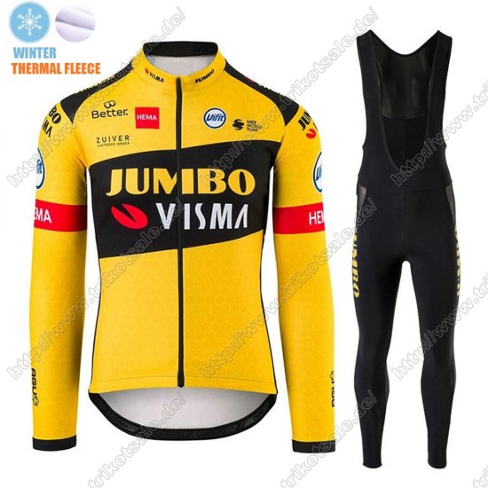 Winter Thermal Fleece Jumbo Visma 2021 Pro Team Fahrradbekleidung Radtrikot Langarm BZMIF