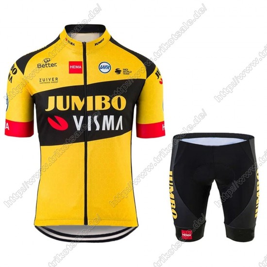 Jumbo Visma 2021 Pro Team Fahrradbekleidung Radteamtrikot Kurzarm+Kurz Radhose Kaufen WMEPC