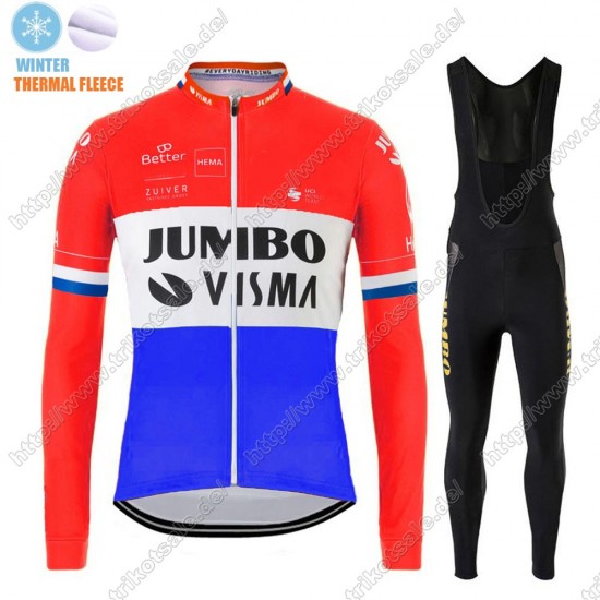 Winter Thermal Fleece Jumbo Visma 2021 Dutch Fahrradbekleidung Radtrikot Langarm+Lang Trägerhose ISXPH