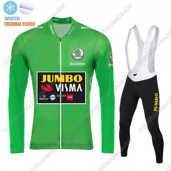 Winter Thermal Fleece Jumbo Visma 2021 Tour De France Fahrradbekleidung Radtrikot Langarm+Lang Trägerhose WSYZT