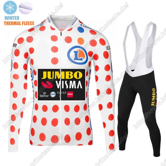 Winter Thermal Fleece Jumbo Visma 2021 Tour De France Fahrradbekleidung Radtrikot Langarm+Lang Trägerhose PIQXW