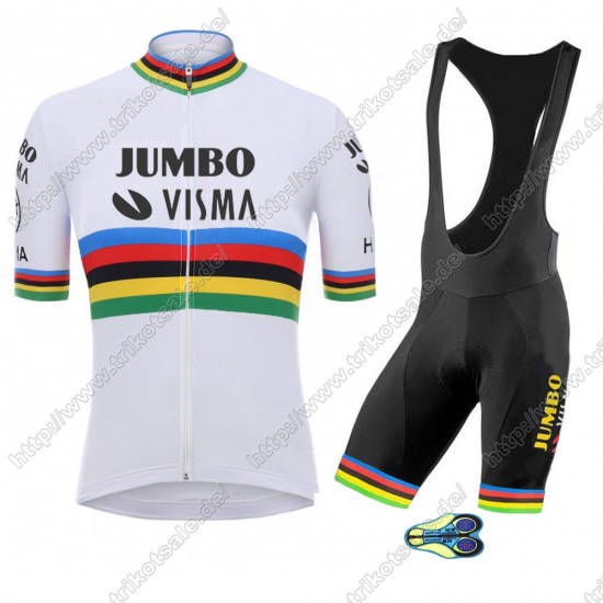 Team Jumbo Visma UCI World Champion 2021 Fahrradbekleidung Radteamtrikot Kurzarm+Kurz Radhose Kaufen BQBCB