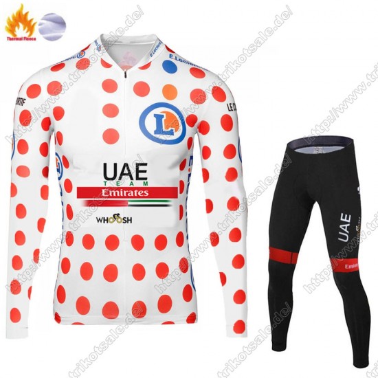 Winter Thermal Fleece UAE EMIRATES Tour De France 2021 Fahrradbekleidung Radtrikot Langarm+Lang Trägerhose YLSGM
