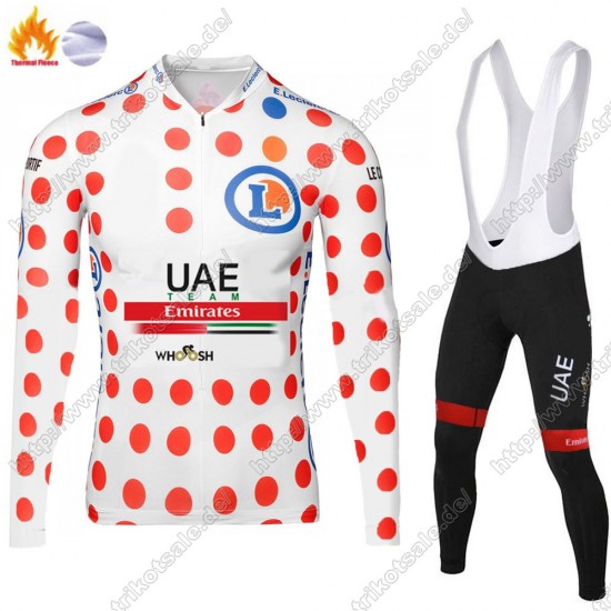 Winter Thermal Fleece UAE EMIRATES Tour De France 2021 Fahrradbekleidung Radtrikot Langarm+Lang Trägerhose IMGMJ