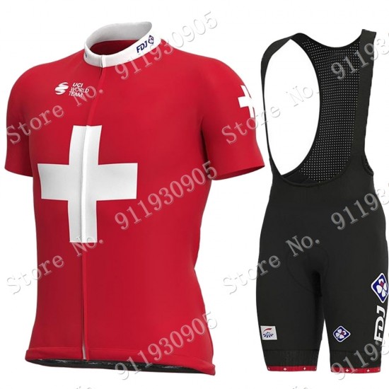 FDJ Pro Team Swiss 2021 Fahrradbekleidung Radteamtrikot Kurzarm+Kurz Radhose Kaufen 337 IdVFl