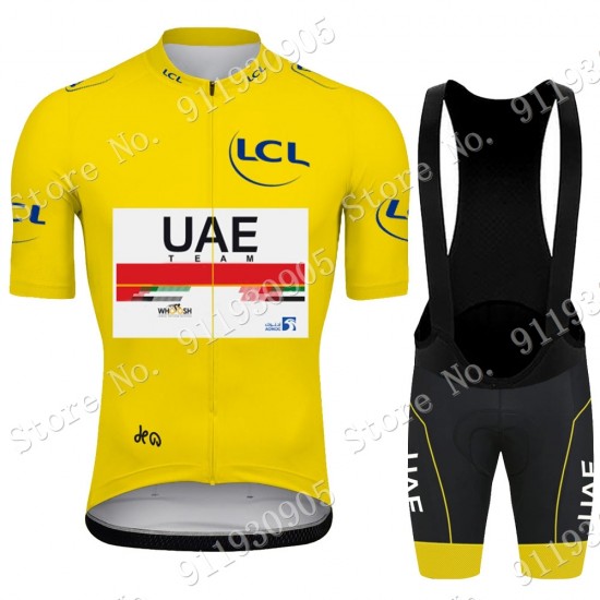 Gelb UAE Emirates Tour De France 2021 Fahrradbekleidung Radteamtrikot Kurzarm+Kurz Radhose Kaufen 27 cS3gY