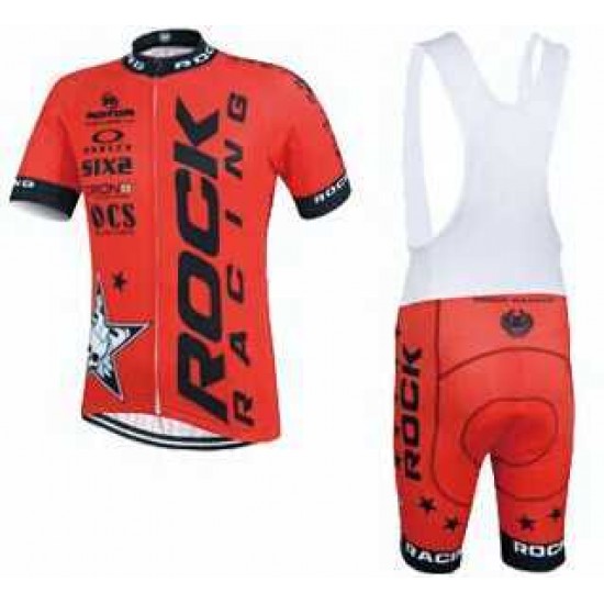 2015 Rock Racing Rot Fahrradbekleidung Radteamtrikot Kurzarm+Kurz Radhose Kaufen AIN14