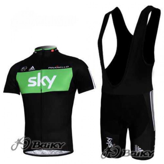 SKY Pro Team Fahrradbekleidung Radteamtrikot Kurzarm+Kurz Radhose Kaufen Schwarz grün SJVPO