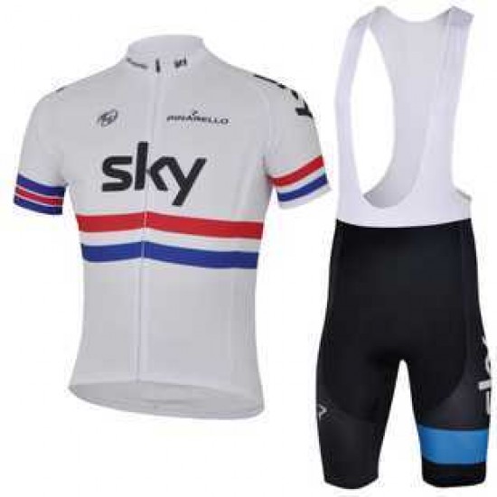 2013 Teams Sky Fahrradbekleidung Radteamtrikot Kurzarm+Kurz Radhose Kaufen weiß Schwarz 7ND5Q