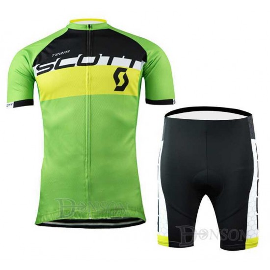 2015 Scott RC Fahrradbekleidung Satz Fahrradtrikot Kurzarm Trikot und Kurz Radhose grün SNTIL