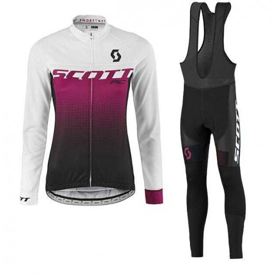 2016-2017 Nalini Fahrradbekleidung Radtrikot Langarm+Lang Trägerhose purper Schwarz weiß Damen 4S49T