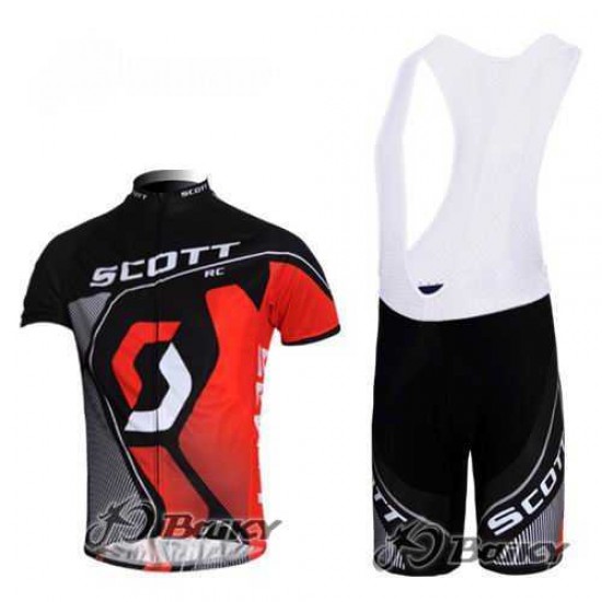 Scott Racing Teams Fahrradbekleidung Radteamtrikot Kurzarm+Kurz Radhose Kaufen Schwarz Rot BHDK8