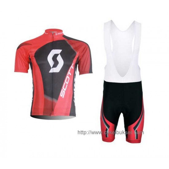 Scott RC Pro Fahrradbekleidung Radteamtrikot Kurzarm+Kurz Radhose Kaufen Rot Schwarz II 24A3K