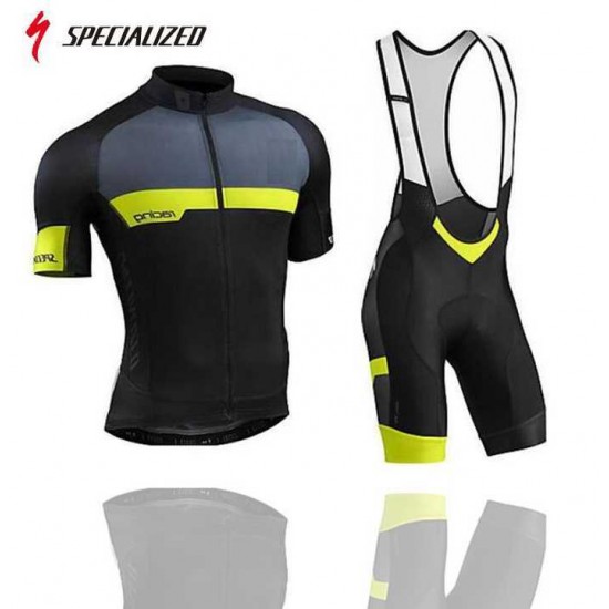 2016 Team Specialized Set Fahrradbekleidung Radtrikoten+Kurz Trägerhose gelb Schwarz 4D2WC