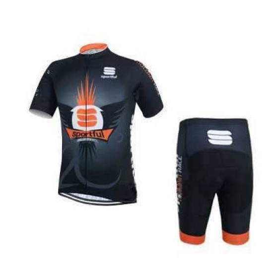 2015 Sportful orange Schwarz Radbekleidung Fahrradtrikot Kurzarm und Fahrradhosen Kurz C0DR3