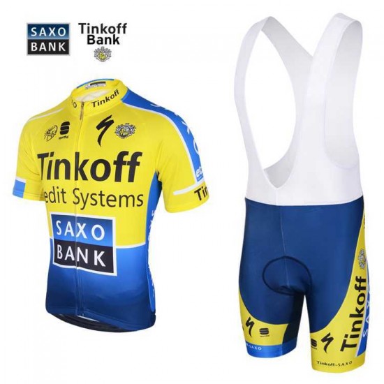 Saxo Bank Tinkoff 2014 Fahrradbekleidung Radteamtrikot Kurzarm+Kurz Radhose Kaufen 5AGTL