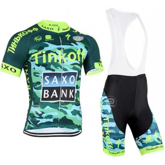2015 Tinkoff Saxo Bank Camouflage Fahrradbekleidung Radteamtrikot Kurzarm+Kurz Radhose Kaufen 05D8H