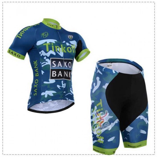 2015 Tinkoff Saxo Bank Camouflage Fahrradbekleidung Radteamtrikot Kurzarm+Kurz Radhose Kaufen OX2LG