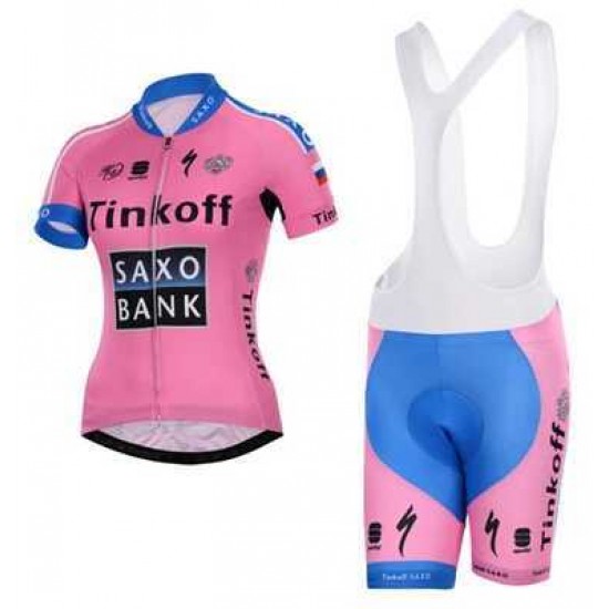 2015 Tinkoff Saxo Bank Damen Fahrradbekleidung Radteamtrikot Kurzarm+Kurz Radhose Kaufen KBOWM