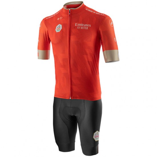 UAE Tour 2020 Fahrradbekleidung Kurzamtrikot+kurze Radhose Orange