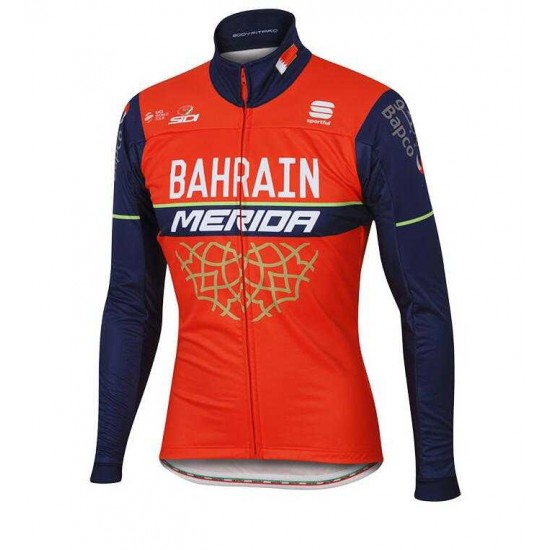 2017 Bahrain Merida Fahrradbekleidung Radtrikot Langarm FZ3ZW