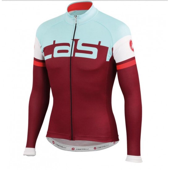 2016 Castelli Unavolta Fahrradbekleidung Radtrikot Langarmen Rot B2V1K