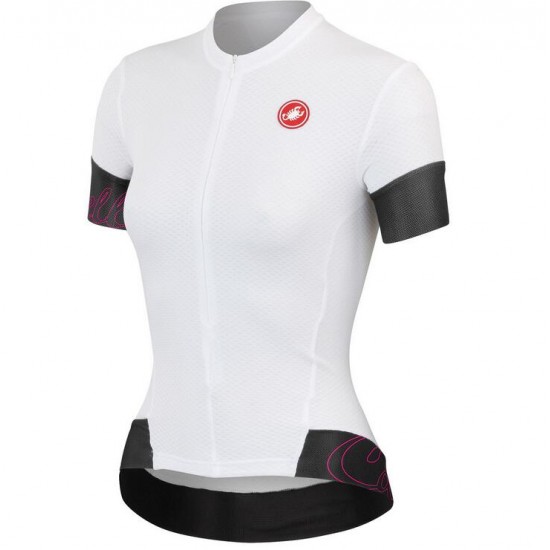 2016 Castelli vrouwen Fortuna Fahrradbekleidung Radtrikot weiß Schwarz 10ZES