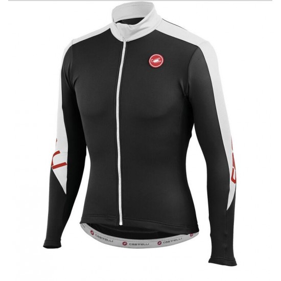 2016 Castelli Klassiek Thermo Fahrradbekleidung Radtrikot Langarmen Schwarz weiß IPI0N