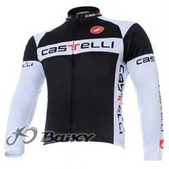 Castelli Pro Team Radtrikot Langarm weiß Schwarz IGDPT