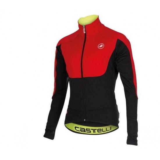 2016-2017 Castelli Fahrradbekleidung Radtrikot Langarm Schwarz Rot 079OX