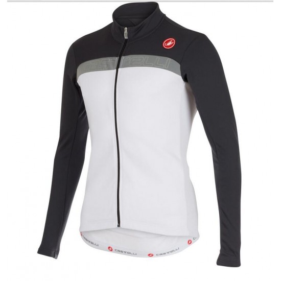 2016 Castelli Criterium Fahrradbekleidung Radtrikot Langarmen weiß Schwarz HVMGQ