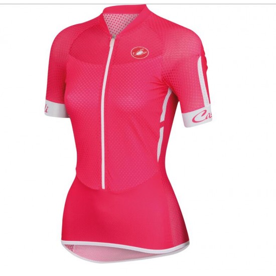 2016 Castelli vrouwen Climbers Fahrradbekleidung Radtrikot Rot AAXS0