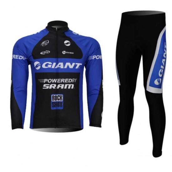 Giant Fahrradbekleidung Set Langarmtrikot+Lange Radhose blau I1XJV