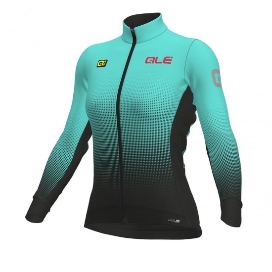 Damen Ale PRS Dots DWR-turquoise Fahrradbekleidung Radtrikot Langarm I2RLO